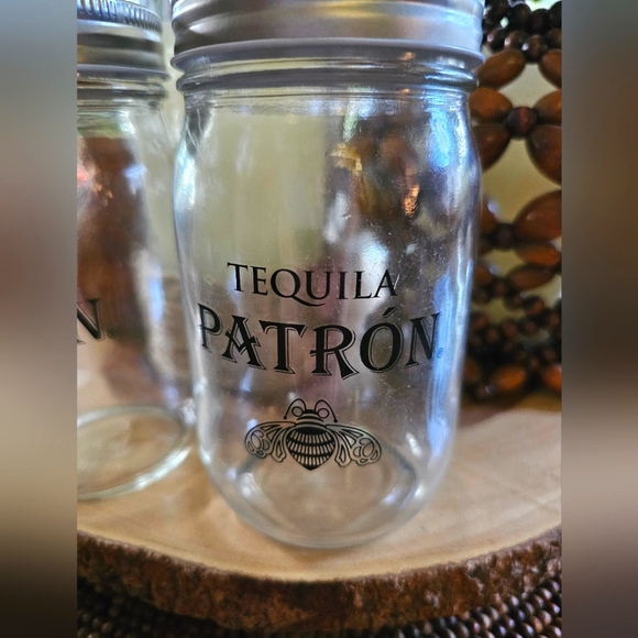NEW Pair Labeled Patron Tequila Jars (16oz) - Picture 2 of 6
